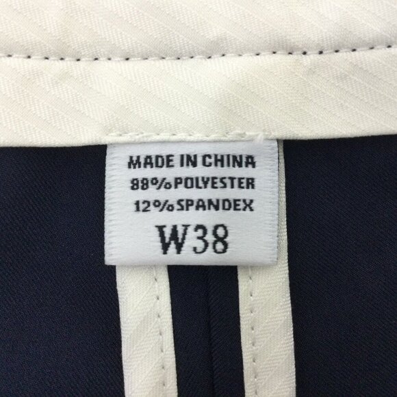 Mens Chino Shorts Size‎ 38W Navy Polyester Slash Pockets Flat Front High Rise - Picture 4 of 4